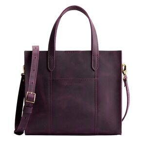Portland Leather Goods Lola Crossbody Tote Larkspur Purple Leather Bag